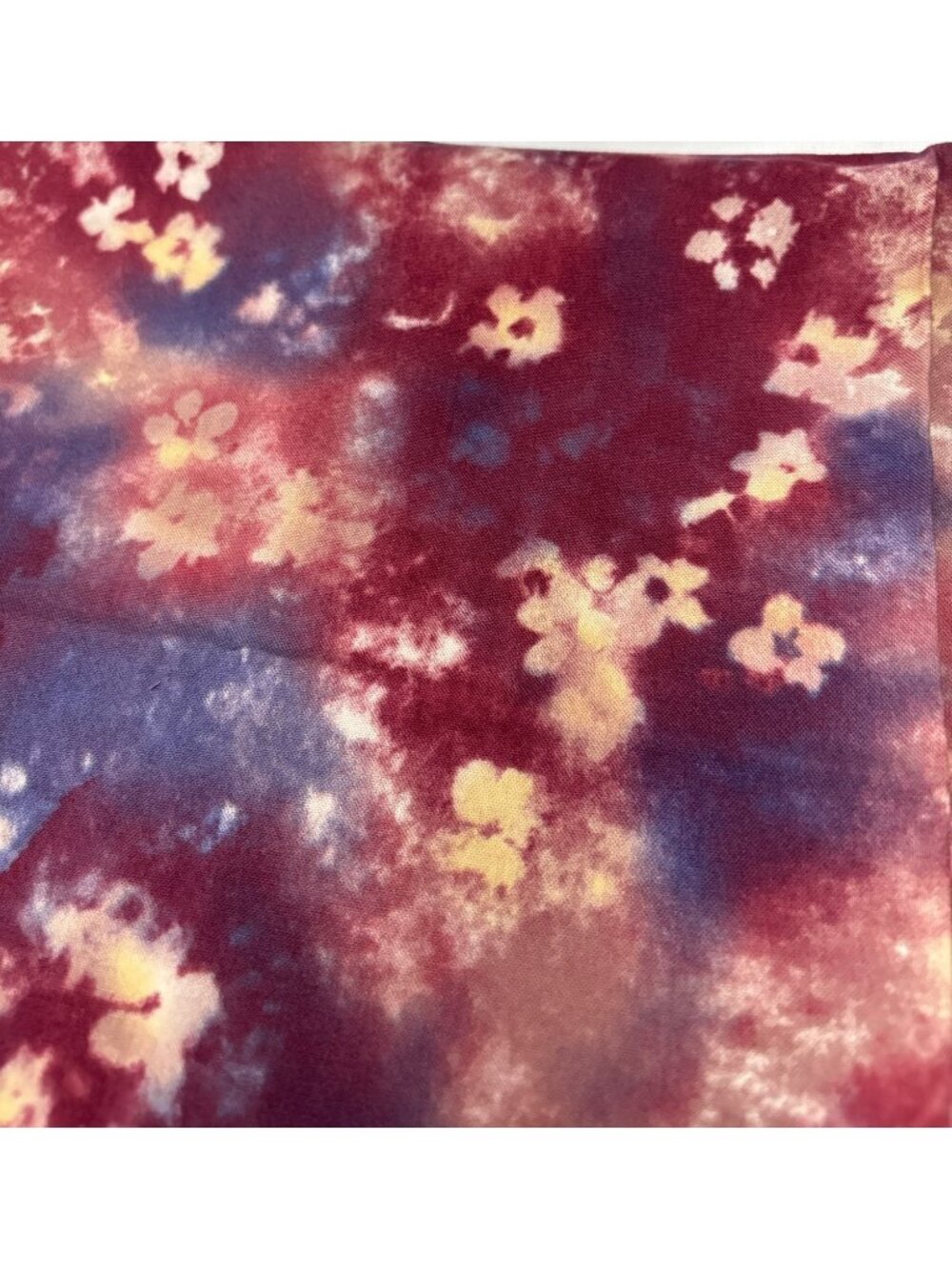 Floral Tie-Dye Cotton Fabric Piece 18x34" Multicolor DIY Sewing - Picture 8 of 12